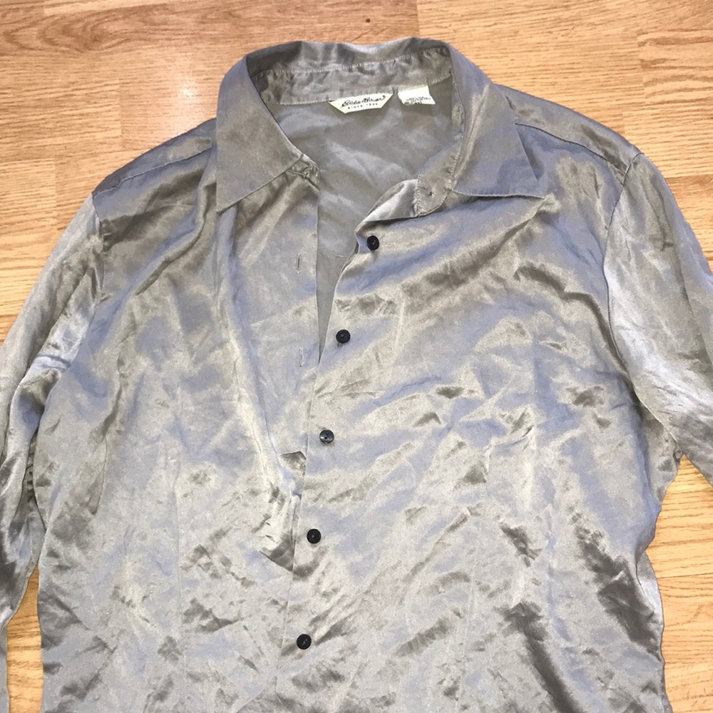 100% silk button down